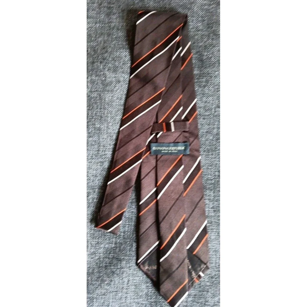 Tie 70s 80s 90s Y2K New Vintage Banana Republic Brown 3.75 Wide 57 Long